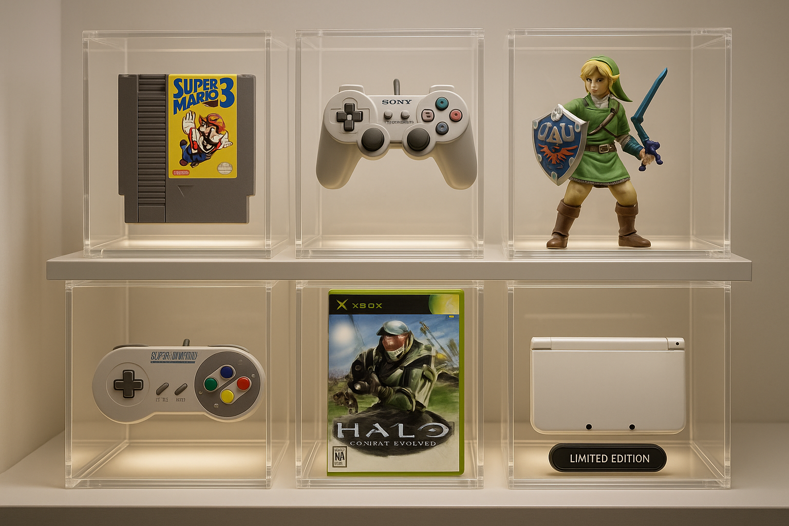 gaming games in display cases acrylic